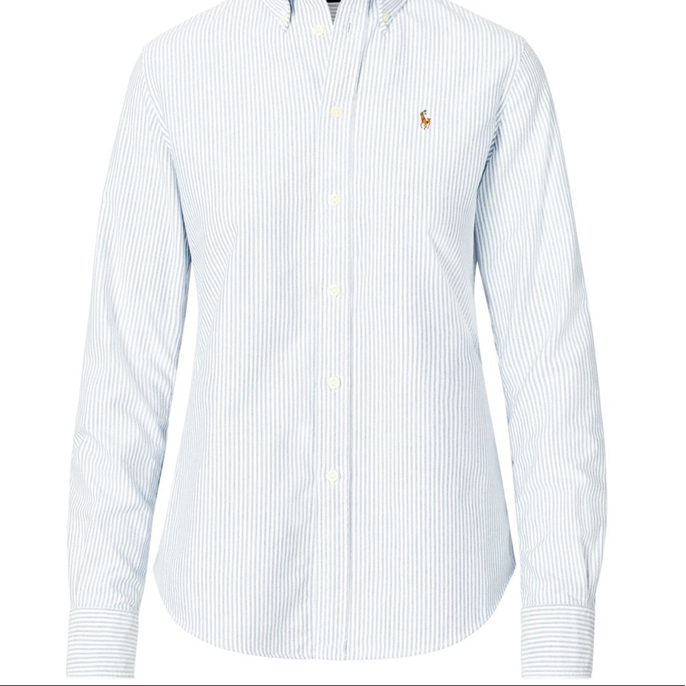 RAULPH LAUREN/CLASSIC FIT/BLUE & WHITE STRIPED